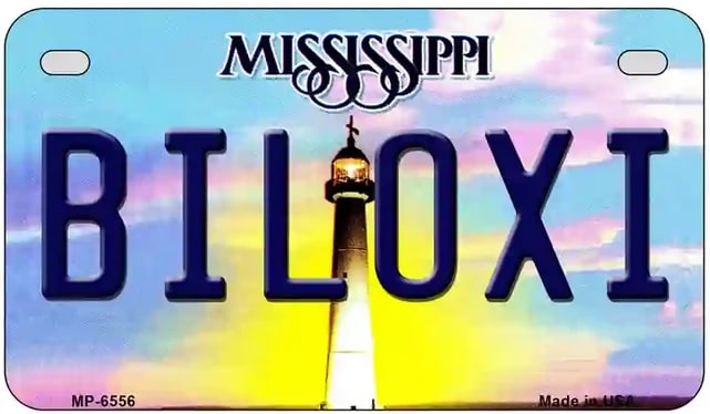 Biloxi Mississippi Motorcycle License Plate