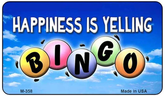 Happiness is Yelling Bingo Refrigerator Magnet