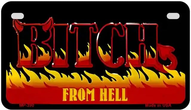 Bitch From Hell Motorcycle License Plate