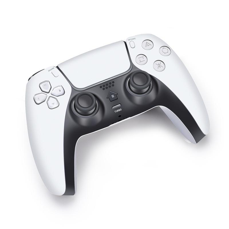 Black White Wireless Dual Sense Double Vibration Joystick Controller Compatible With PC Laptop For Gamers