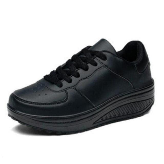 Black sneaker on a white background