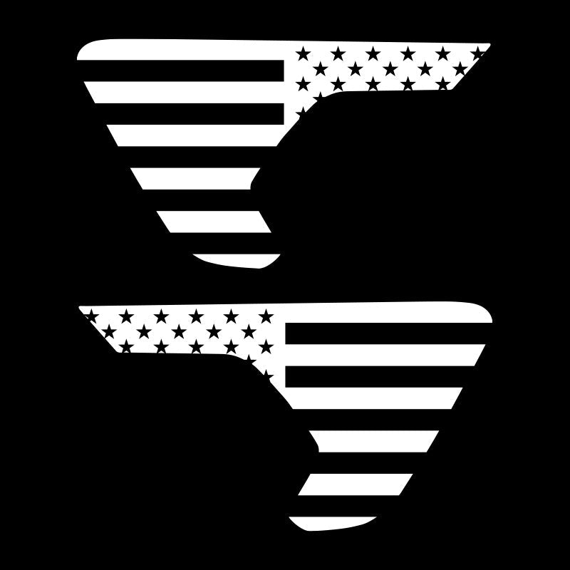 White American flag design on a black background