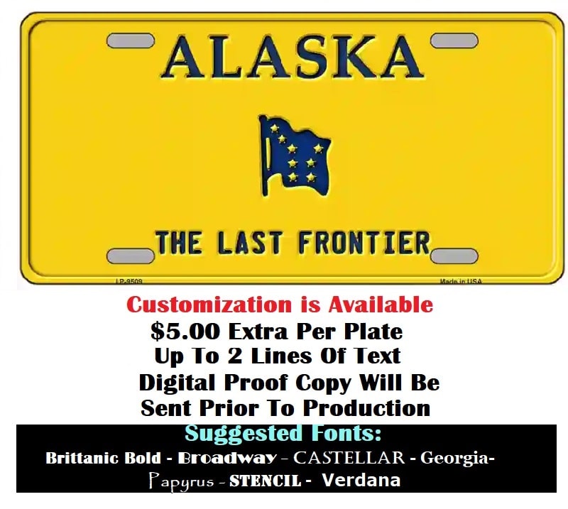 Blank Alaska License Plate