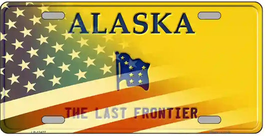 Blank Alaska US Flag License Plate