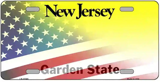 Blank New Jersey American Flag License Plate