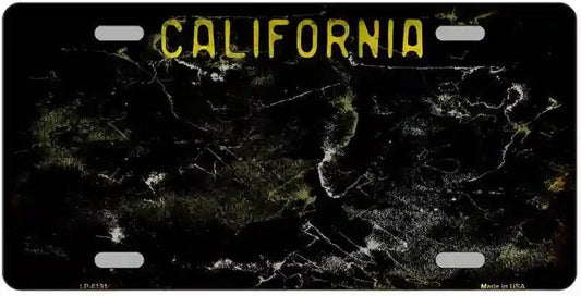 Blank Black California Distressed License Plate