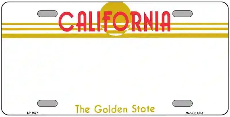 Blank California Golden State License Plate
