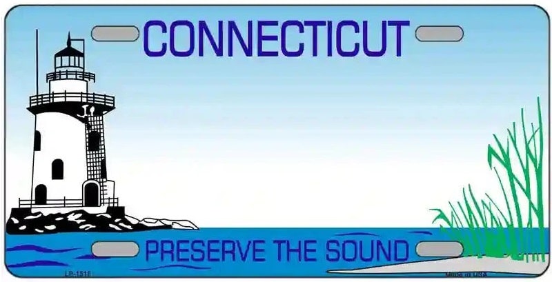 Connecticut License Plate Blank Preserve the Sound Theme
