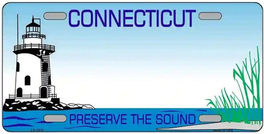 Connecticut License Plate Blank Preserve the Sound Theme