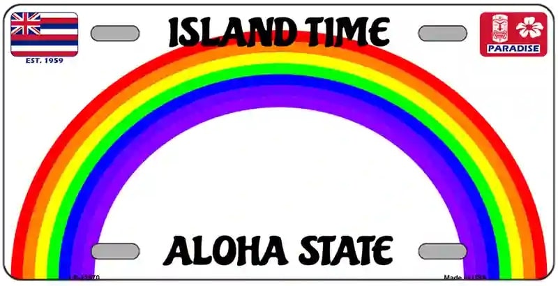 Blank Hawaii Island Time License Plate