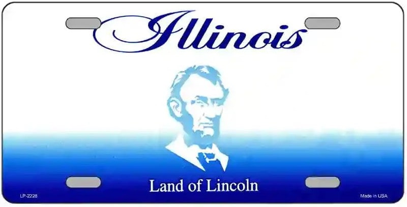 Blank Illinois Lincoln License Plate