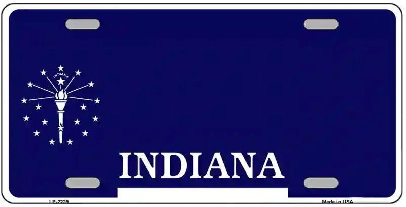 Blank Indiana Blue License Plate