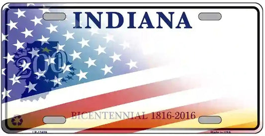 Blank Indiana US Flag License Plate
