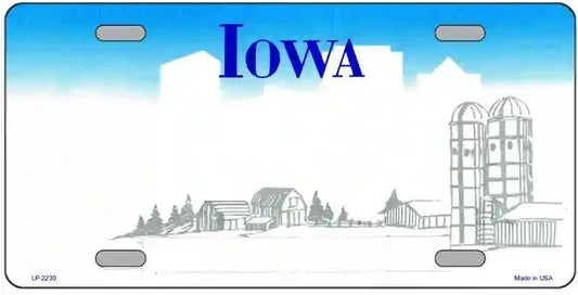 Blank Iowa License Plate