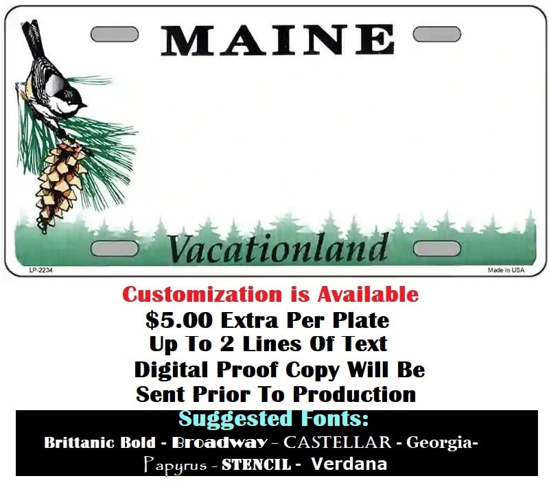 Blank Maine License Plate