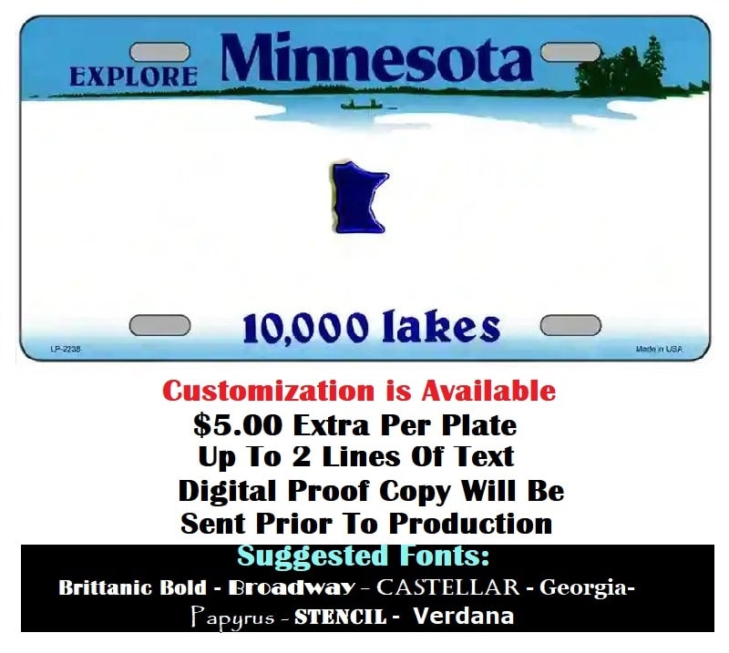 Blank Minnesota License Plate