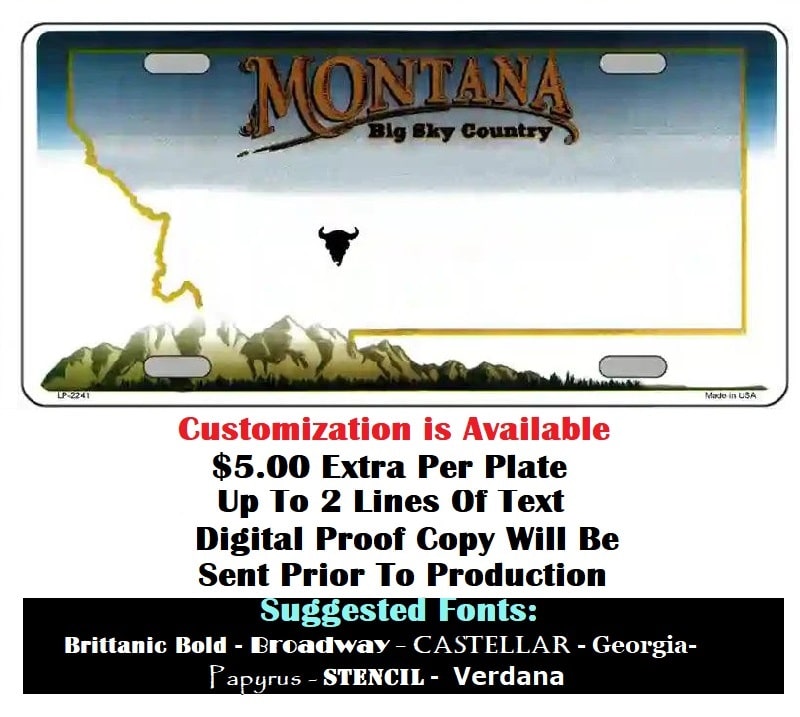 Blank Montana License Plate Customizing