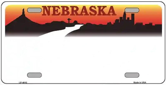Blank Nebraska Amber License Plate