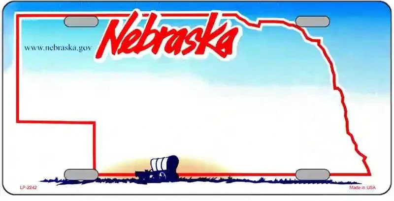 Blank Nebraska Map License Plate