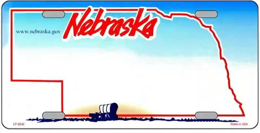 Blank Nebraska Map License Plate