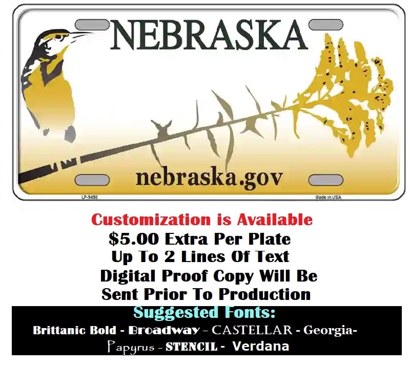 Customizing Blank Nebraska Nature License Plate