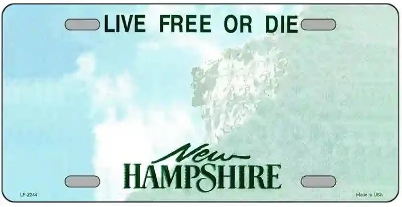 Blank New Hampshire License Plate