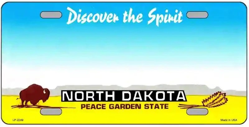Blank North Dakota License Plate