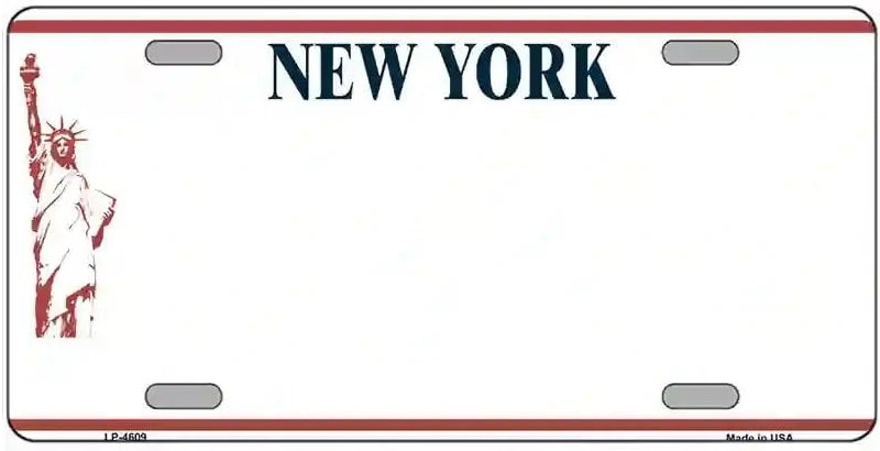 Blank New York Liberty License Plate