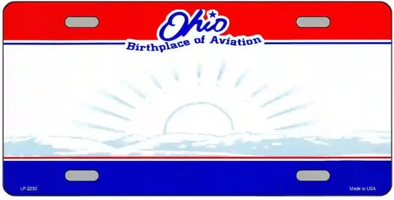 Blank Ohio Aviation License Plate