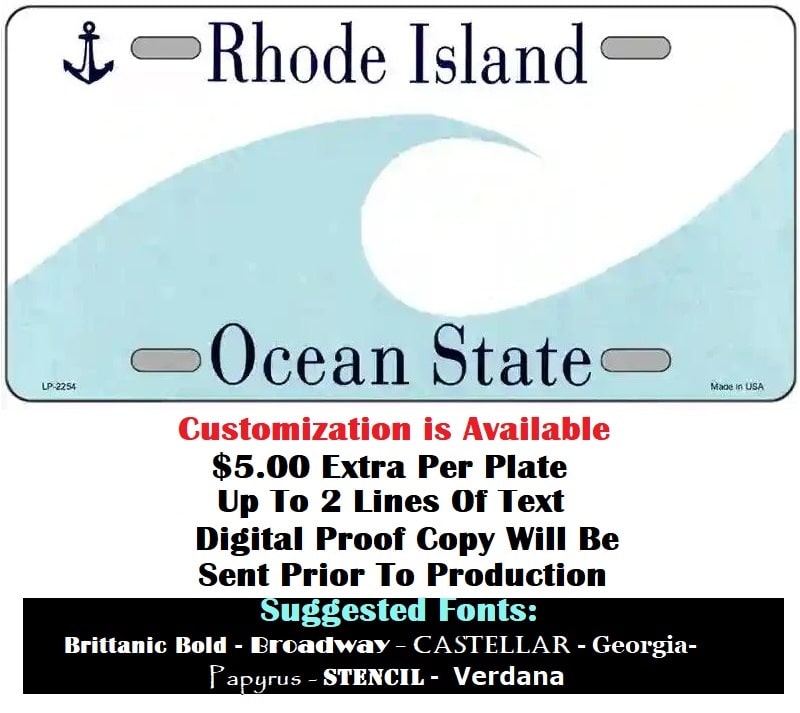 Rhode Island License Plate Blank