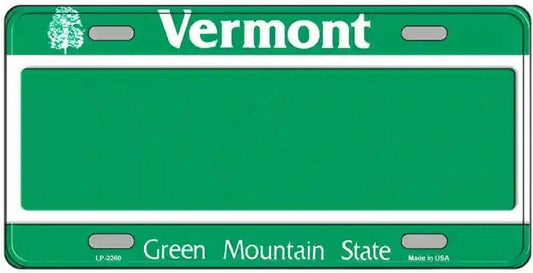 Blank Vermont License Plate