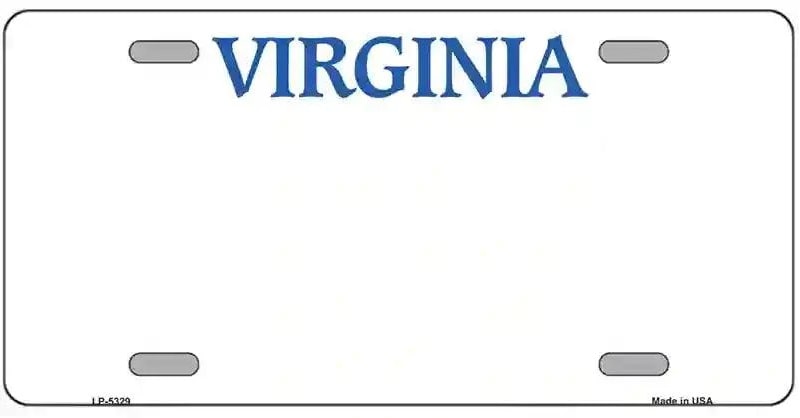 Blank Virginia License Plate