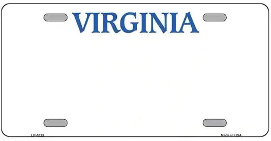 Blank Virginia License Plate