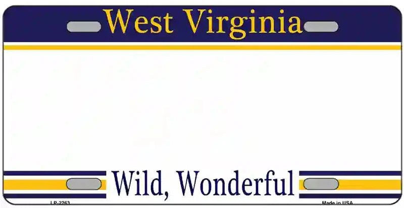 Blank West Virginia License Plate