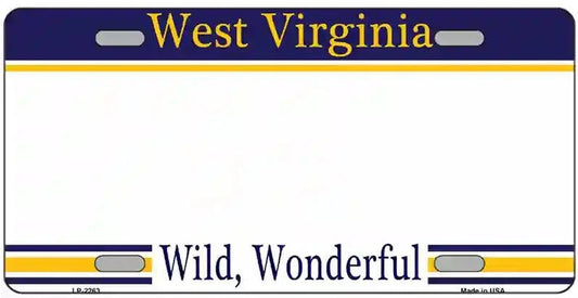 Blank West Virginia License Plate