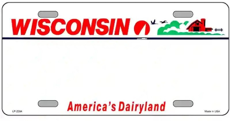Blank Wisconsin License Plate