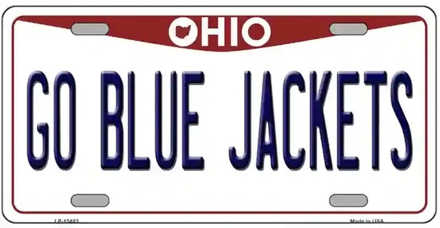 Go Blue Jackets Ohio Novelty Metal License Plate