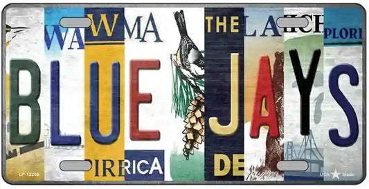 License plate art with 'BLUE JAYS' text and decorative elements