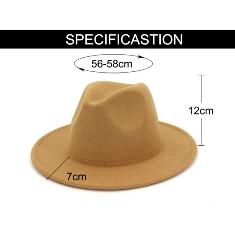 Brown hat with measurements on a white background