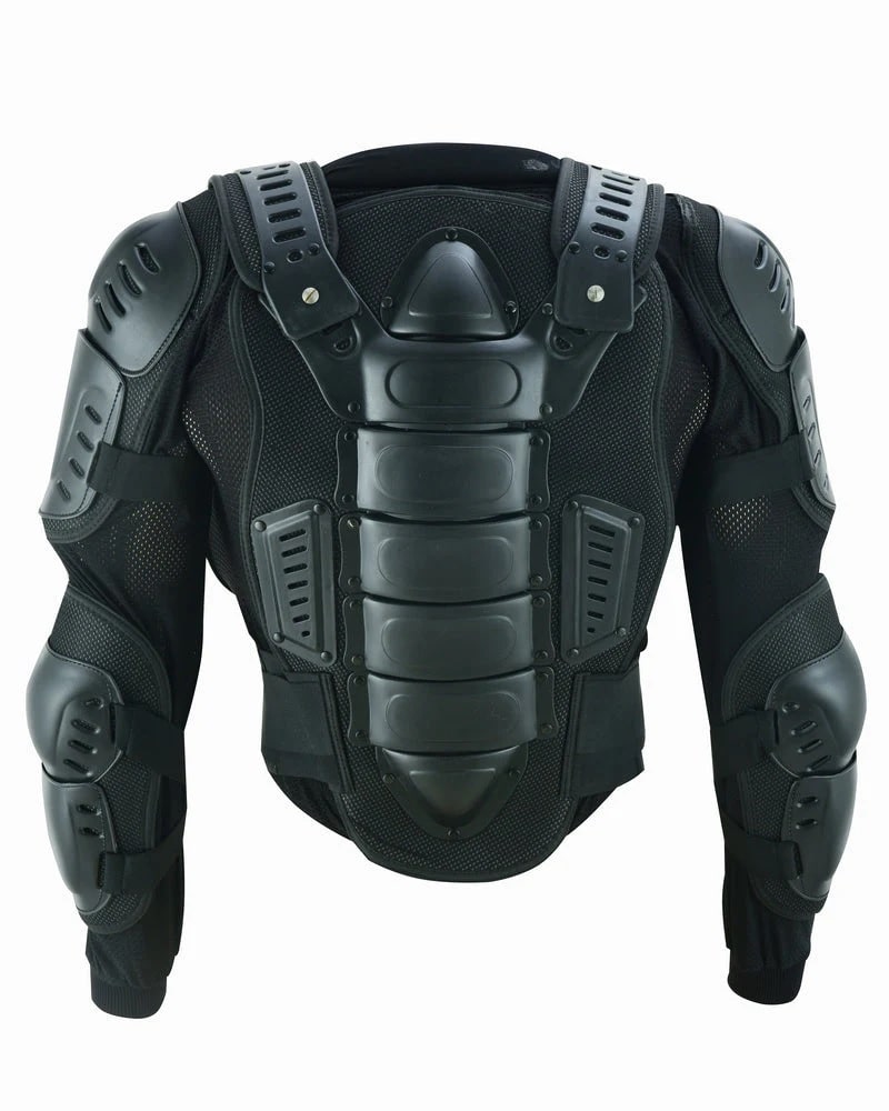 Rear Full Protection Body Armor - Black Motorcycle Suit