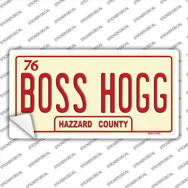 Boss Hogg Dukes Of Hazard Novelty Bumper Sticker