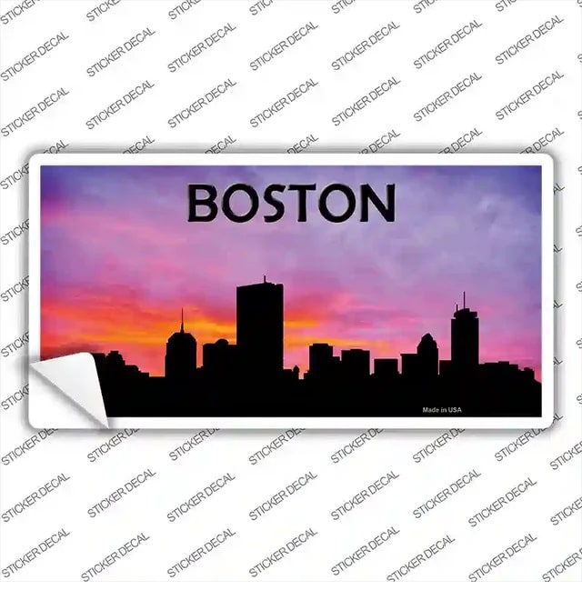 Boston Skyline Silhouette Sticker Decal