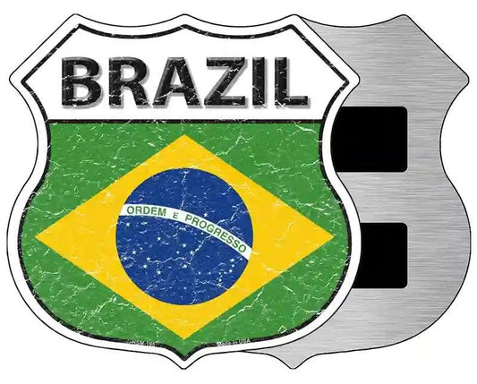 Brazil Flag Highway Shield Magnet