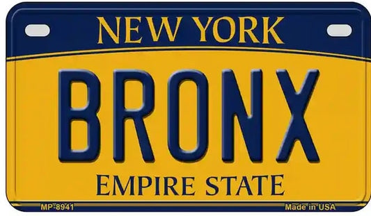 Bronx Retro Style Motorcycle License Plate