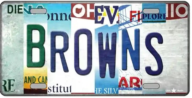 Browns Strip Art License Plate