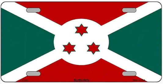 Burundi Flag Metal Novelty License Plate 