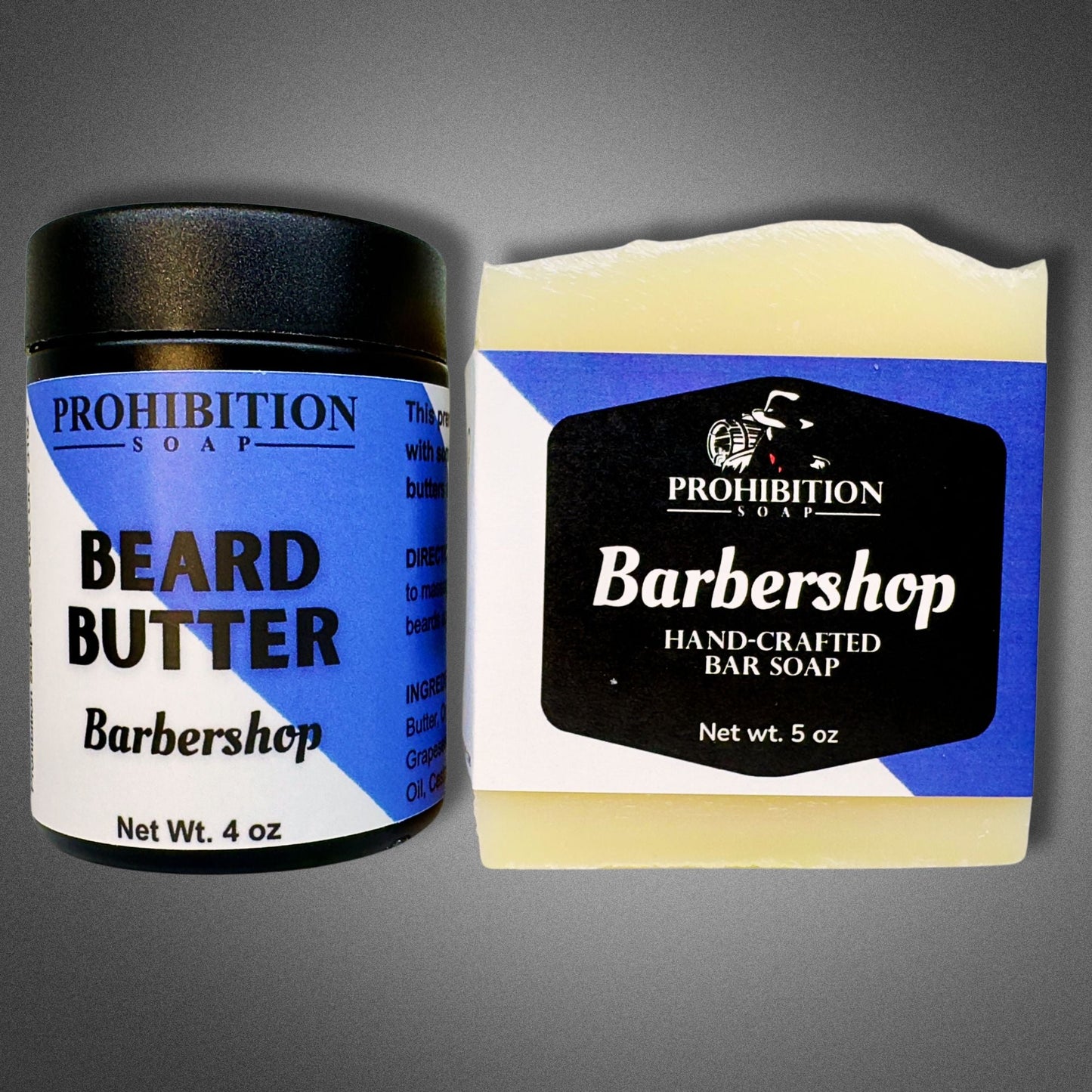 Barbershop Handcrafted Soap with jar of beard Butter