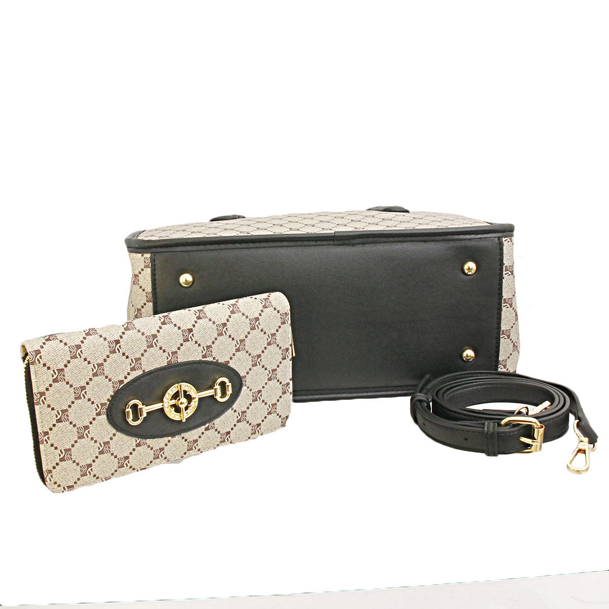 Equestrian Elegance Satchel Set - Black Snap