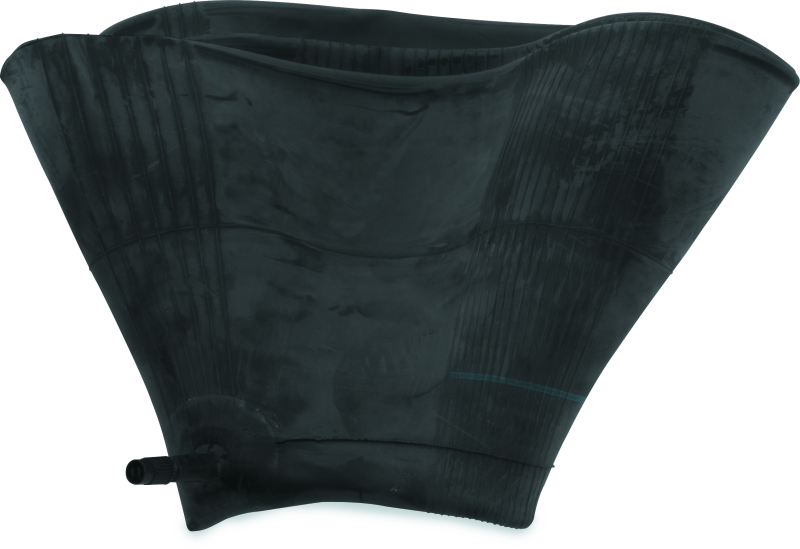 Black tire tube on a white background