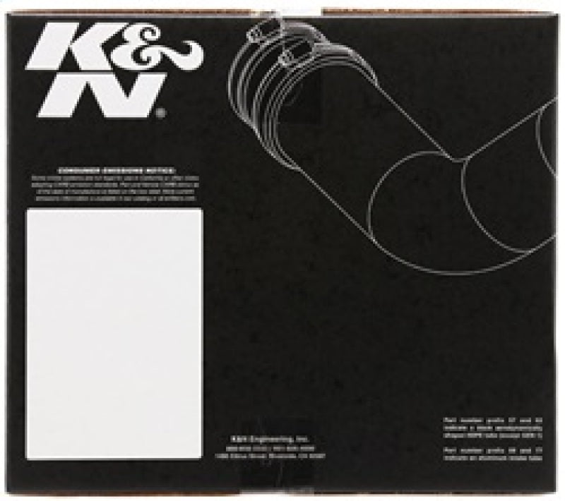 K&N product packaging with a black background and white text